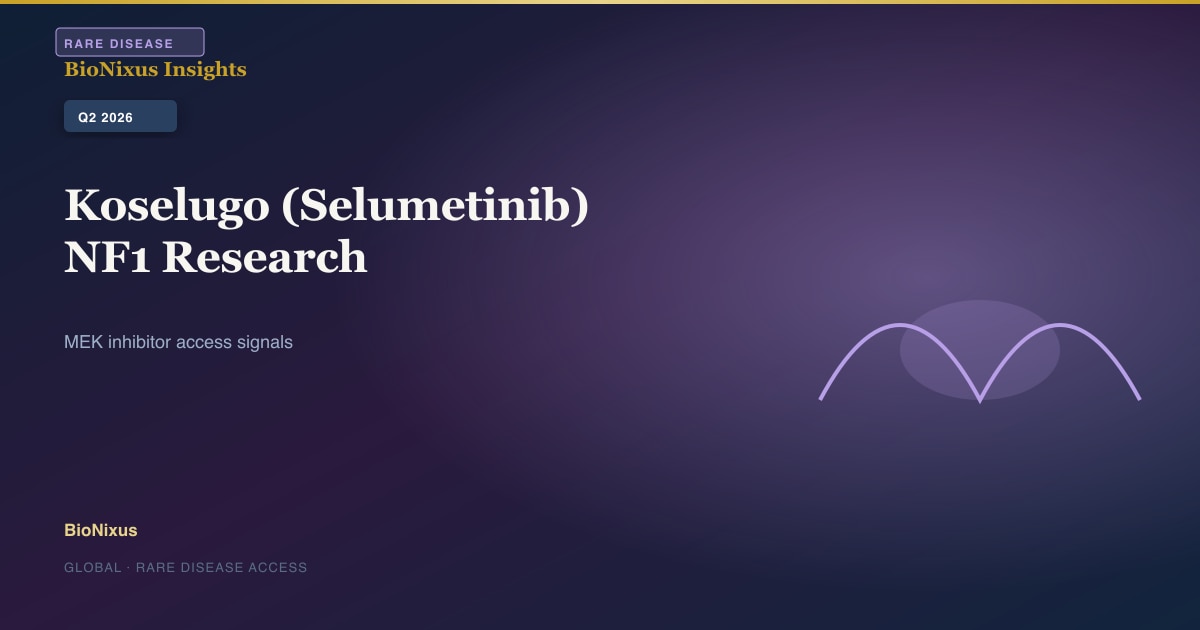Koselugo (Selumetinib) Market Research: NF1 Plexiform Neurofibroma Access & Launch Signals Koselugo (Selumetinib) Market Research: NF1 Plexiform Neurofibroma Access & Launch Signals